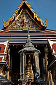 Bangkok Grand Palace,  Wat Phra Keow (temple of the Emerald Buddha). The bronze statue of the Hindu hermit considered the patron of medicine.